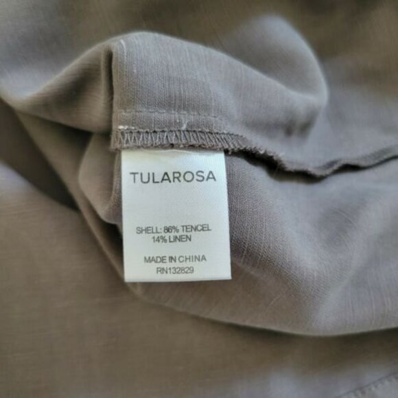 Tularosa Daisey Cold Shoulder long ballon Sleeves halter Top Size Medium in gray - Picture 11 of 11